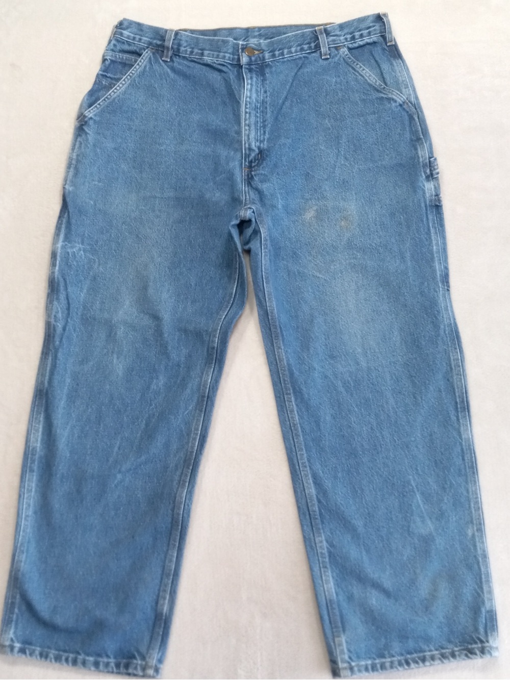 Carhartt Men's Light Blue Straight Leg Work Jeans